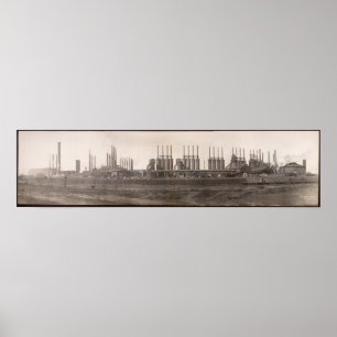 Póster Hornos de hierro carbón, Birmingham, foto larga de