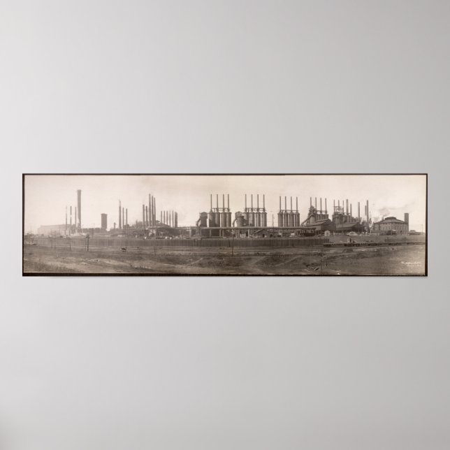 Póster Hornos de hierro carbón, Birmingham, foto larga de (Frente)