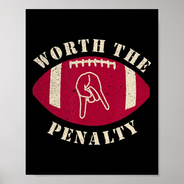 Póster Horns Down Worth The Penalty Oklahoma Texas Red Ri (Frente)