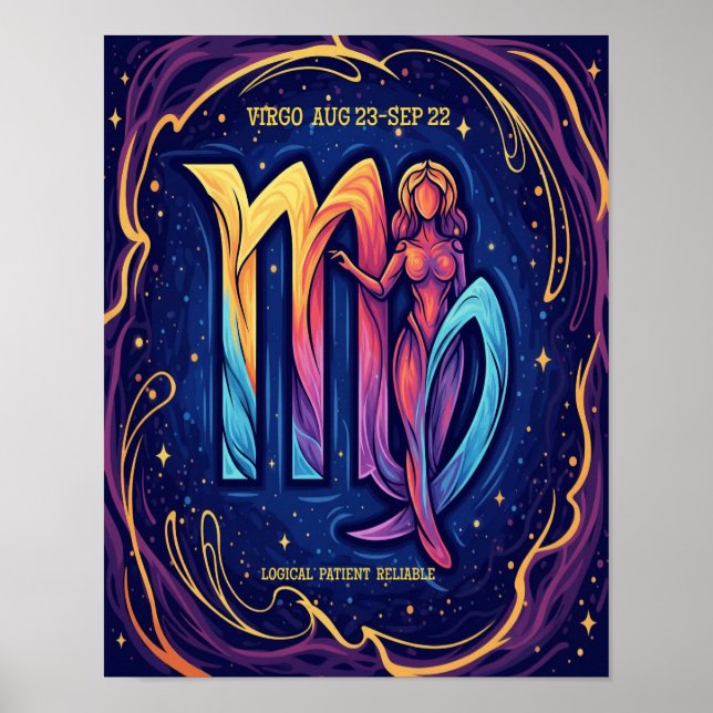Póster Horoscopio de Astrología Virgo (Frente)