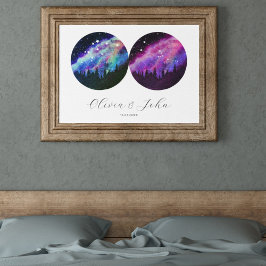 Póster Horóscopo de parejas personalizadas Aquarius Tauru