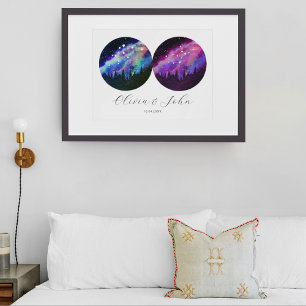 Póster Horóscopo de parejas personalizadas de Aquarius Vi