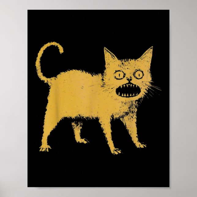 Póster Horrible gato japonés (Frente)