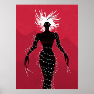 Póster Horror Chica Gótico de brujería