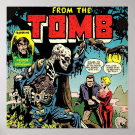 Póster Horror del cómic de la tumba en Halloween