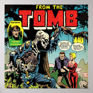 Póster Horror del cómic de la tumba en Halloween
