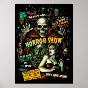 Póster Horror show Spook Show Poster - Halloween retro