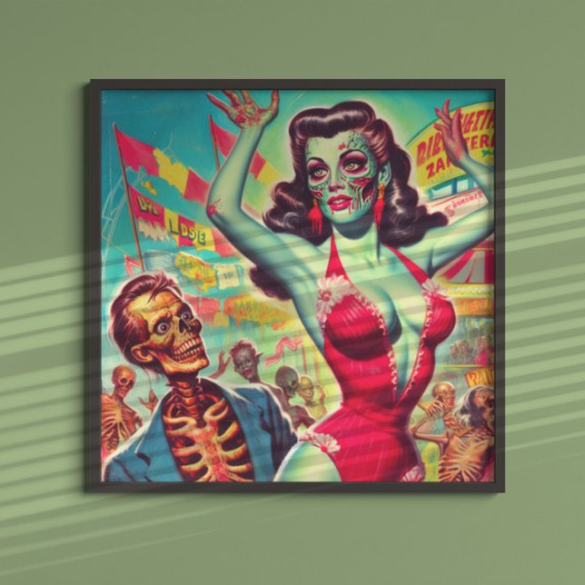 Póster Horror Zombie Pinup (Subido por el creador)