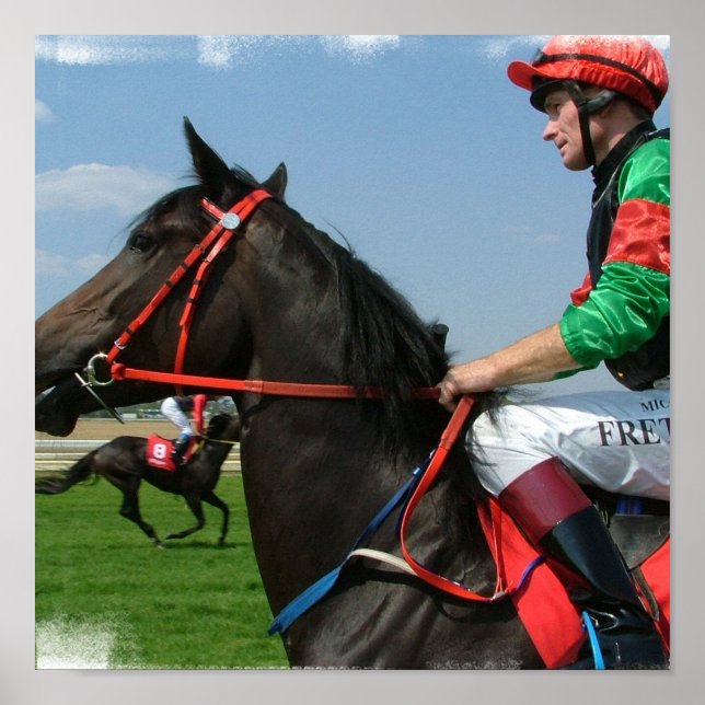 Póster Horse and Jockey Poster Print (Frente)