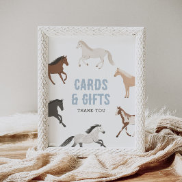 Póster Horse Cowboy Tarjetas de cumpleaños ecuestres y re