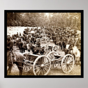 Póster Horse Drawn Cannons near Fair Oaks, VA 1862