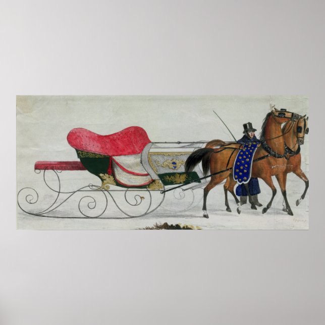 Póster Horse Drawn Sleigh (Frente)