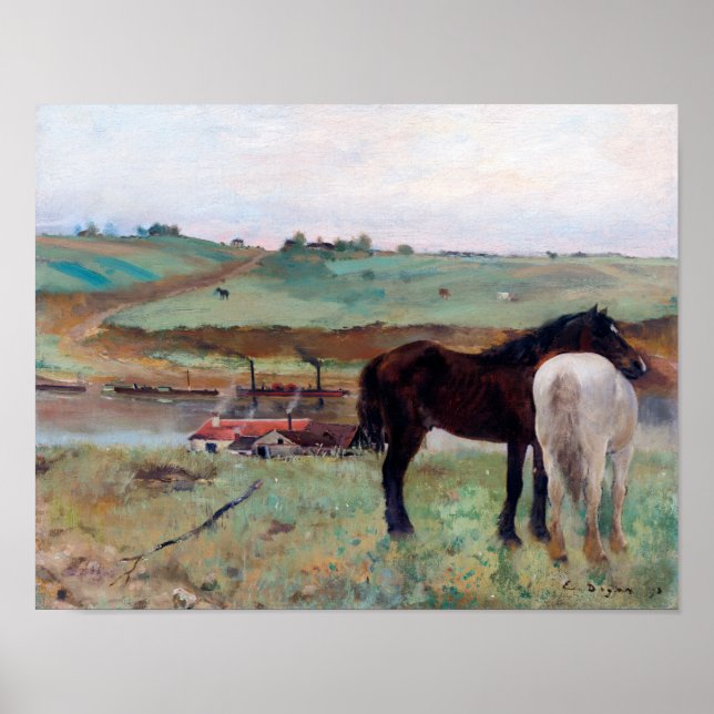 Póster Horse in a Meadow, Edgar Degas (Frente)