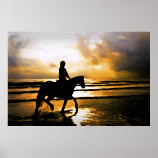 PÓSTER HORSE RIDER EN LA PLAYA