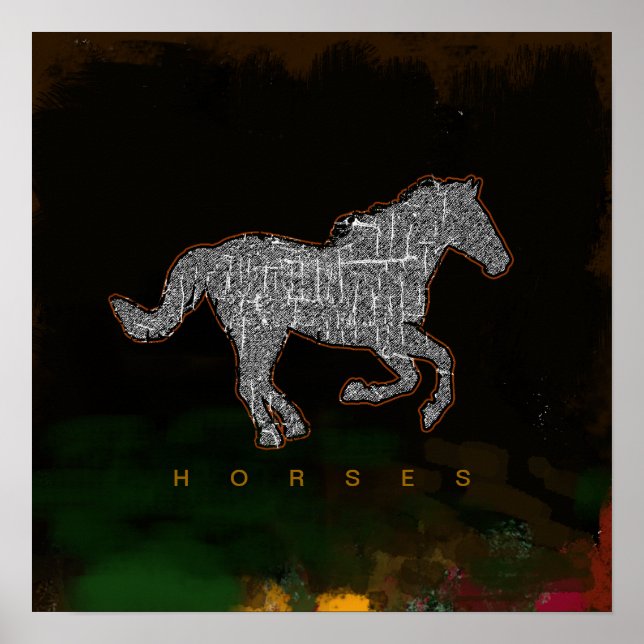 Póster horse running prints (Frente)