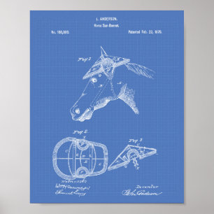 Póster Horse Sunbonnet 1870 Patent Art Blueprint