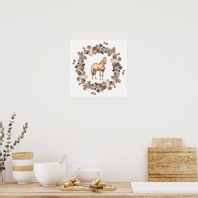 Póster Horse Wreath Poster Print Wall Decor (Cocina)