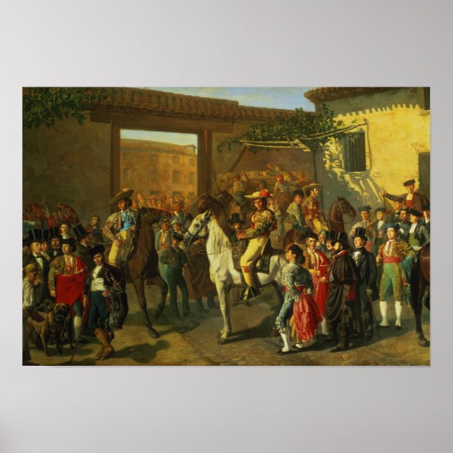 Póster Horses in a Courtyard (Frente)