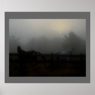 Póster Horses in the Fog