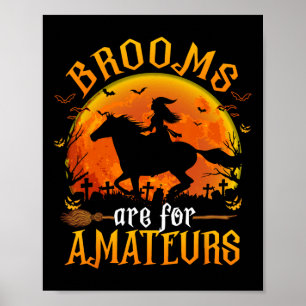 Póster Horses Witch Halloween Funny Brooms Son Para Amate