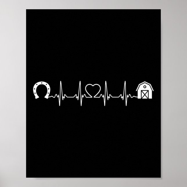 Póster Horsesnice Ss Cum Ss Barn Heartbeat Rid Caballo (Frente)