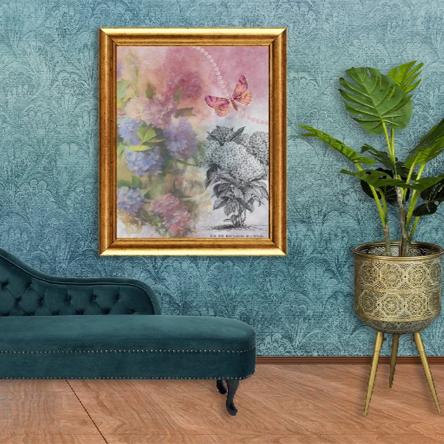 Póster Hortensia Vintage Lujo Elegancia (Subido por el creador)