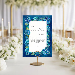 Póster Hortensias Azules Esta Vela Arde en Amable Memoria