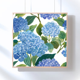 Póster Hortensias Azules | Hermoso Arbusto Floral