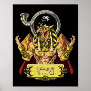 Póster Horus Egyptian God Ra Pyramids Antiguo Matiología