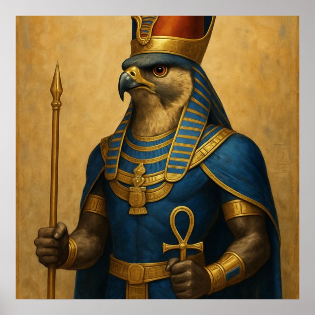 Póster Horus Falcon God Poster Egyptian Art (Frente)
