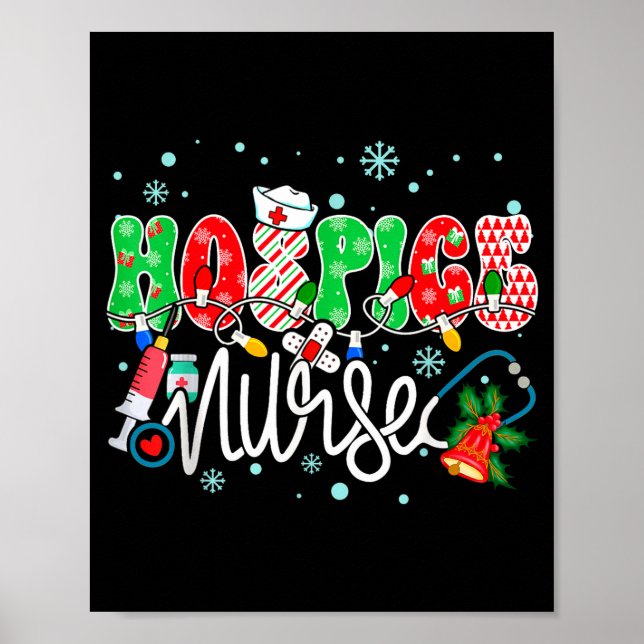 Póster Hosce Nurse Funny Xmas Light Stethoscope Christmas (Frente)