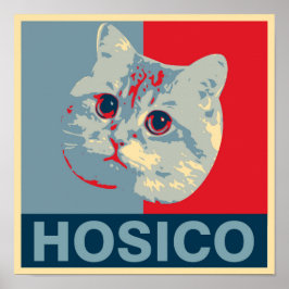 Póster Hosico - Ilustracion Azul Rojo
