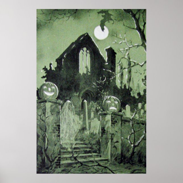 Póster Hospedada Casa Jack O' Lantern Ghost Moon (Frente)