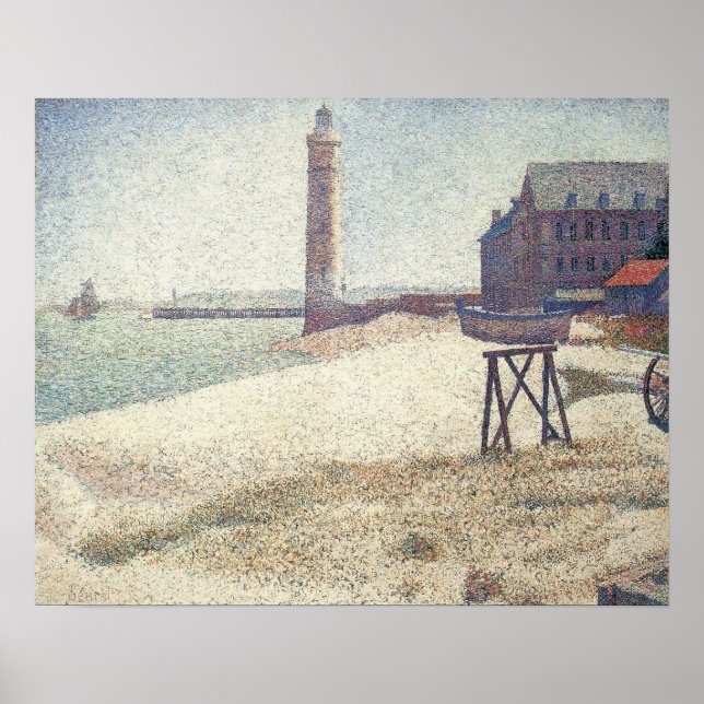 Póster Hospicio y faro, Honfleur de Georges Seurat (Frente)