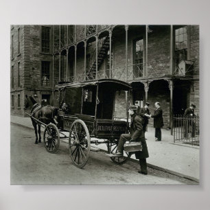 Póster Hospital de Bellevue del vintage en New York City