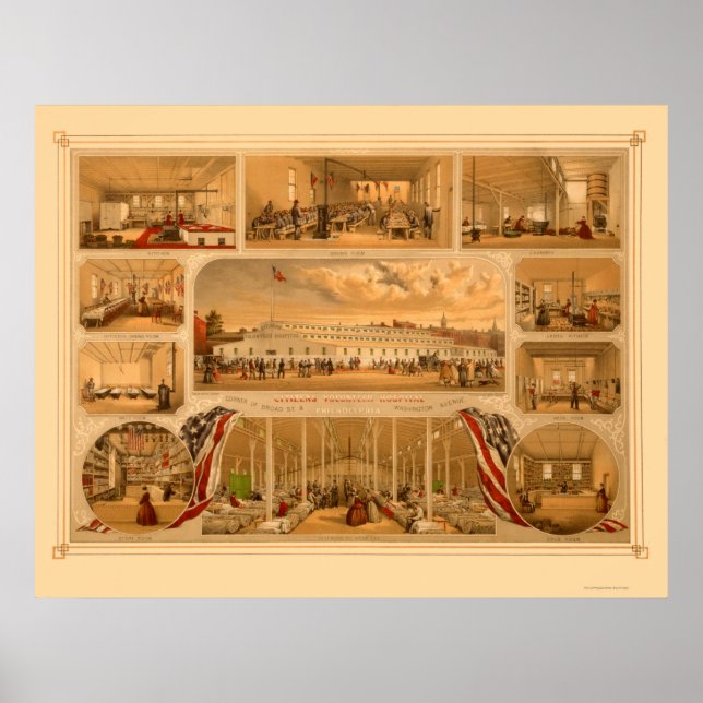 Póster Hospital de Voluntarios Ciudadanos por P.S. Duval  (Frente)