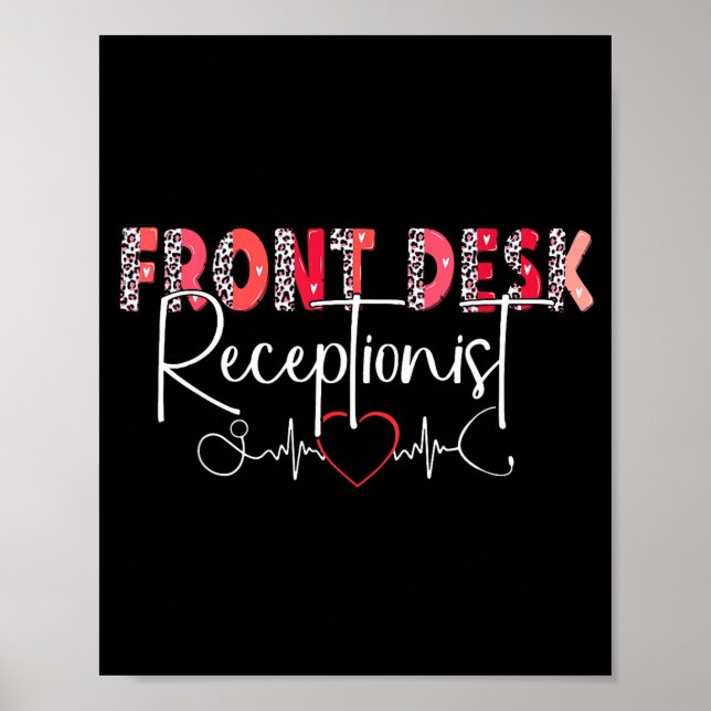 Póster Hostal Receptionist Office Valentine Nursing Tee W (Frente)