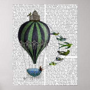 Póster Hot Air Balloon and Birds