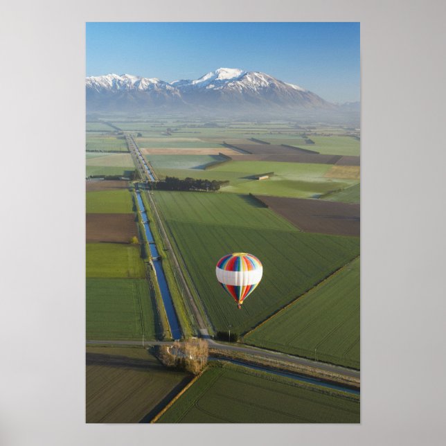 Póster Hot-air Balloon, near Methven, Canterbury (Frente)