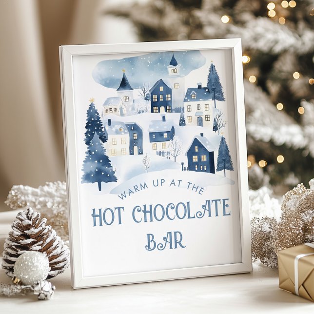 Póster Hot Chocolate Bar Christmas village Baby Shower (Subido por el creador)