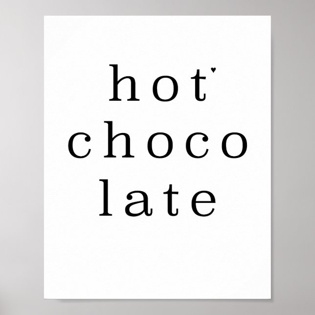Póster Hot chocolate - minimalistic typography poster (Frente)