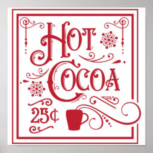 Póster Hot Cocoa Vintage Retro