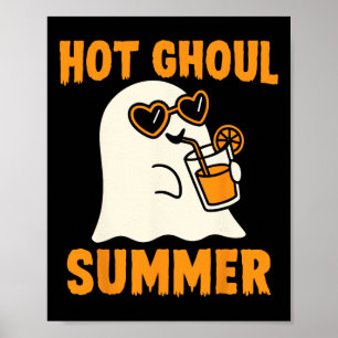 Póster Hot Ghoul Summer Cute Funny Ghost Halloween