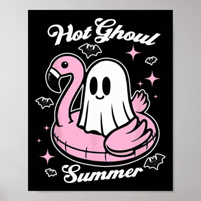 Póster Hot Ghoul Summer Flamingo Ghost Summerween (Frente)