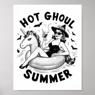 Póster Hot Ghoul Summer Funny Trajes para ropa de Hallowe