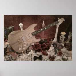 Póster Hot Rails Poster de guitarra eléctrica