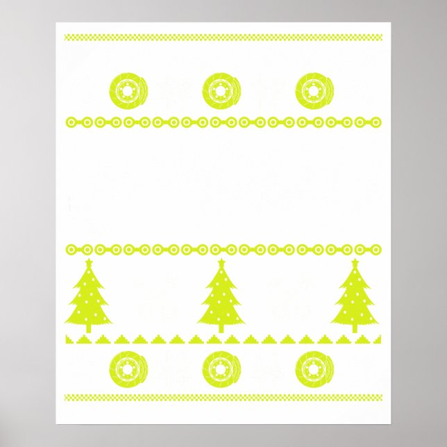 Póster Hot Rod feo Navidad amarillo (Frente)