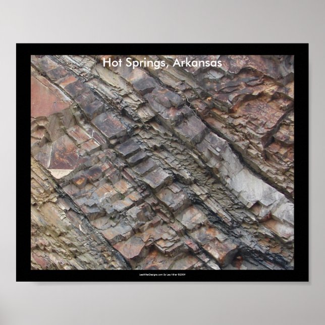 Póster Hot Springs, AR Rock Layers Central Ave Print (Frente)