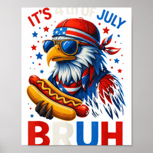 Póster Hotdog Bruh 4 de Julio Niños Chicos Cuarto De Juli