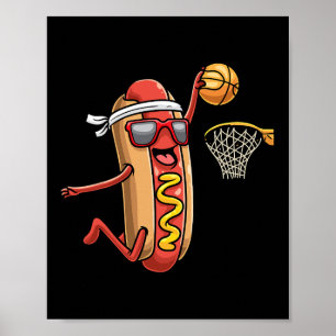 Póster Hotdog In Bread Roll Jugando A La Pla Deportiva De